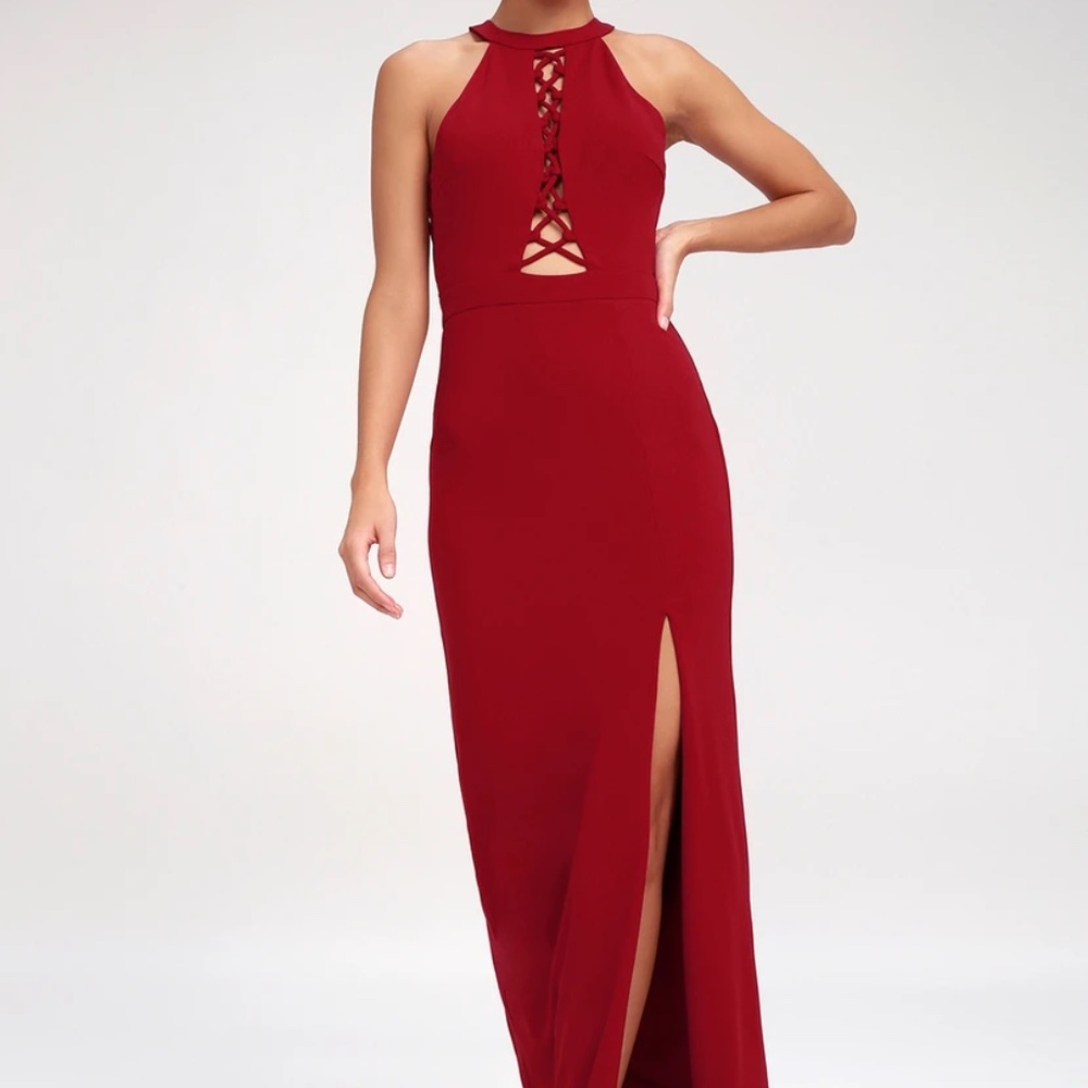 Lulus Can't take my eyes off you maxi dress red NWOT